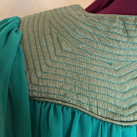 Emerald chiffon “Golden Girls” style dress - Picture 5 of 14